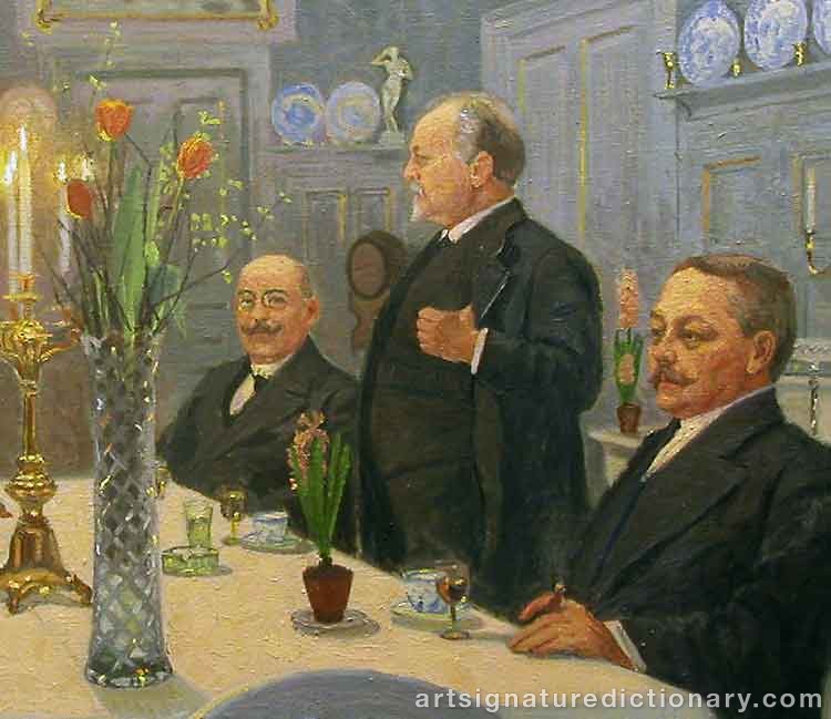 Close-up details showing Carl LARSSON signature forgery characteristics