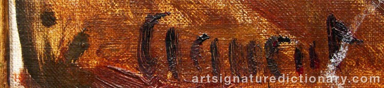 Authentic signature by Gad Frederik CLEMENT on artwork