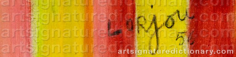 Authentic signature by Bernard LORJOU on Painting/Watercolour artwork