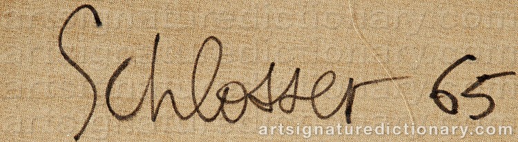 Authentic signature by Gérard SCHLOSSER on  artwork