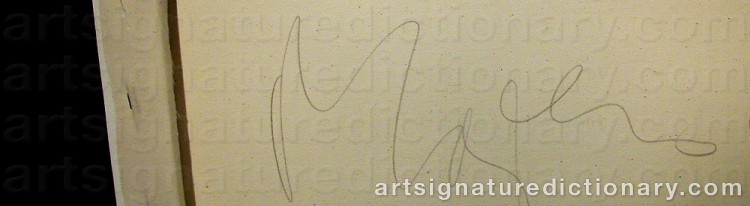 Authentic signature by Michel MAJERUS on  artwork