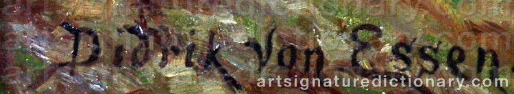 Authentic signature by Didrik Von ESSEN on  artwork