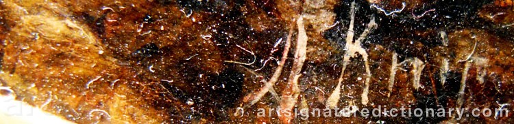 Authentic signature by August KNIP on  artwork