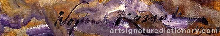 Authentic signature by Wojciech KOSSAK on Painting/Watercolour artwork