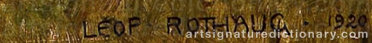Authentic signature by Leopold ROTHAUG on  artwork