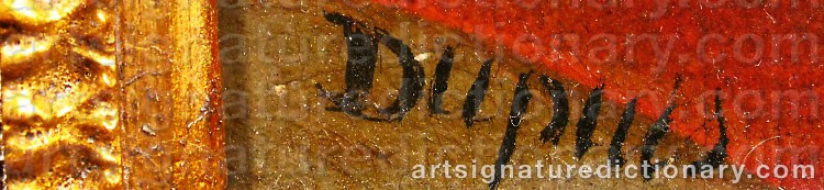 Authentic signature by Pierre DUPUIS on  artwork