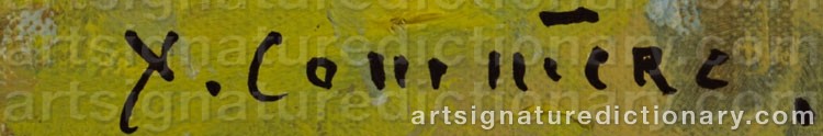 Authentic signature by Jean COMMERE on artwork