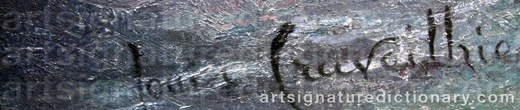Authentic signature by Louis CRAVEILLRIE on  artwork