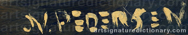 Authentic signature by Nils B. PEDERSEN on  artwork