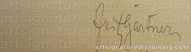 Authentic signature by Fritz GÄRTNER on  artwork