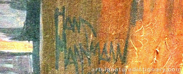 Authentic signature by Hans MASSMANN on artwork