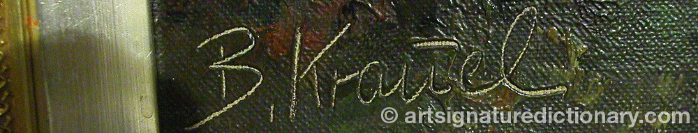 Authentic signature by Bruno KRAUEL on artwork
