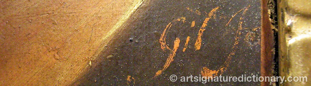 Authentic signature by Jakob ELBFAS on  artwork
