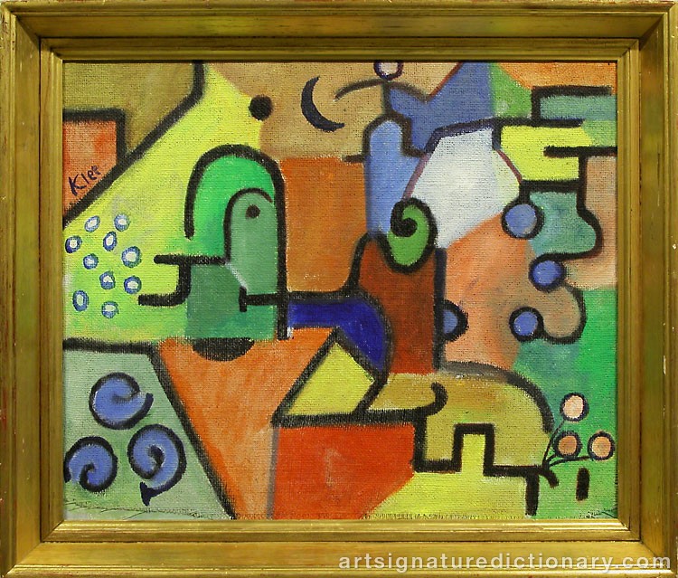 Close-up details showing Paul KLEE signature forgery characteristics