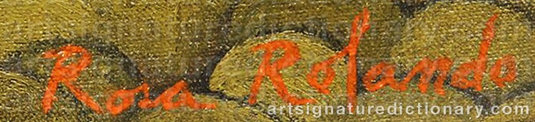 Authentic signature by Rosa ROLANDA on  artwork