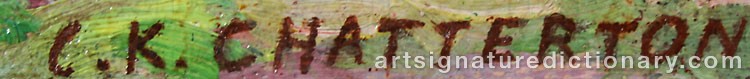 Authentic signature by Clarence Kerr CHATTERTON on  artwork