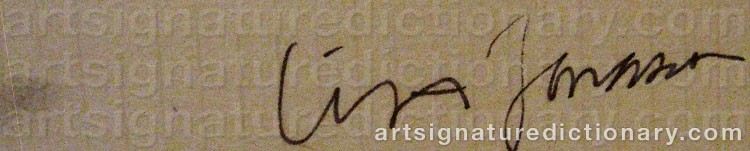 Authentic signature by Lisa JONASSON on  artwork