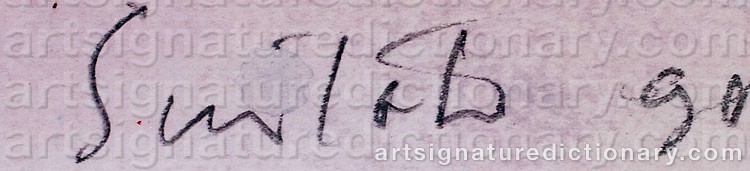 Authentic signature by Ahti SUSILUOTO on artwork