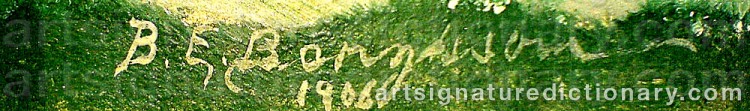 Authentic signature by Bror Edvin BENGTSSON on artwork