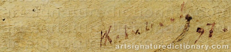 Authentic signature by Ivan Leonidovich KALMYKOV on  artwork