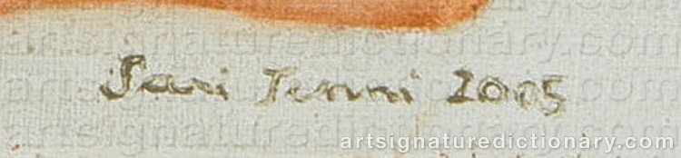 Authentic signature by Sari TENNI on Painting/Watercolour artwork