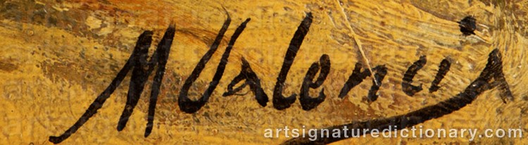Authentic signature by Manuel VALENCIA on Painting/Watercolour artwork