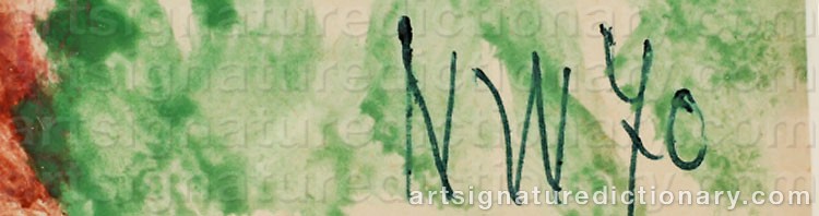 Authentic signature by Nell WALDEN on  artwork