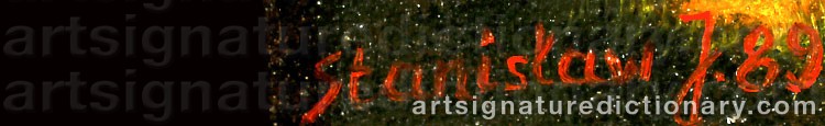 Authentic signature by J STANISLAW on  artwork