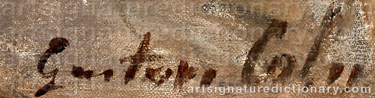 Authentic signature by Gustave Henri COLIN on artwork