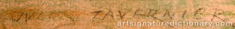 Authentic signature by Jules TAVERNIER on Drawing/Graphic/Print artwork