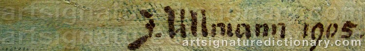 Authentic signature by Julius ULLMANN on artwork