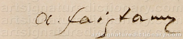 Authentic signature by Anton FAISTAUER on  artwork