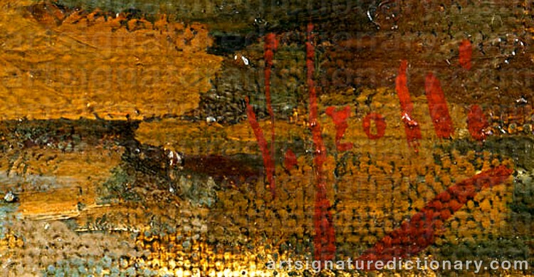 Authentic signature by Vincenzo IROLLI on Painting/Watercolour artwork