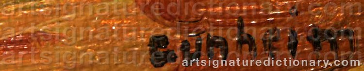 Authentic signature by Gunheim TORSTENSEN on artwork