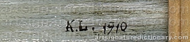 Authentic signature by Karl LJUNGBERG on  artwork