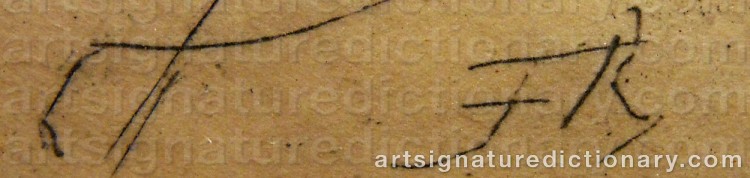 Authentic signature by Félicien ROPS on  artwork