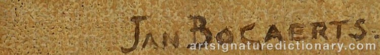 Authentic signature by Jan BOGAERTS on  artwork
