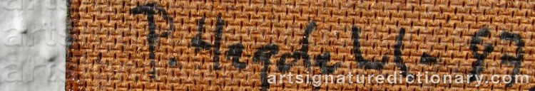 Authentic signature by Peter HAGDAHL on artwork