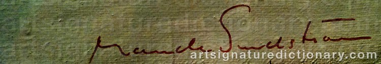 Authentic signature by Maude SUNDSTRÖM on  artwork