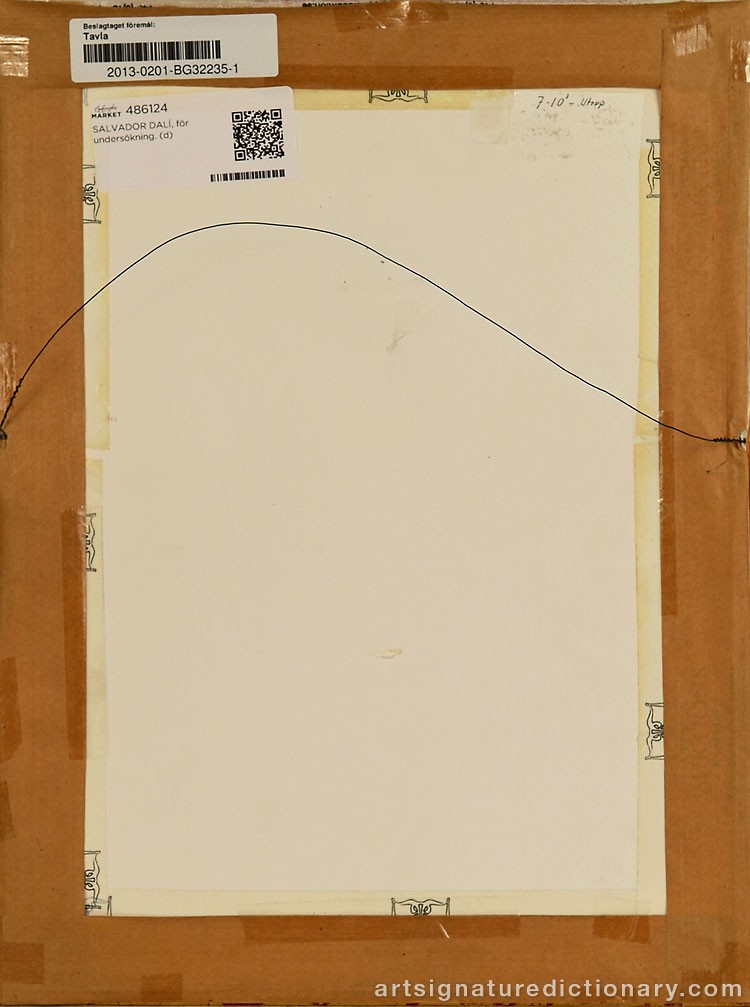 Close-up details showing Salvador DALI signature forgery characteristics