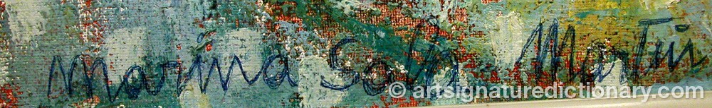 Authentic signature by Marina SALA-MARTIN on artwork