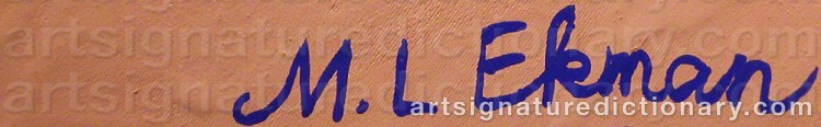 Signature by Marie-Louise EKMAN