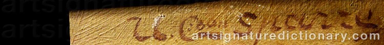 Authentic signature by Carl Axel Ambjörn SPARRE on Painting/Watercolour artwork