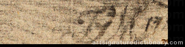 Authentic signature by Johann Georg MANSFELD on  artwork