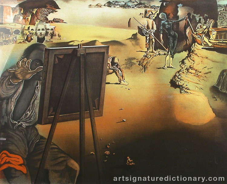 Close-up details showing Salvador DALI signature forgery characteristics