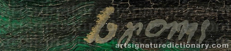 Authentic signature by Arvid BROMS on Painting/Watercolour artwork