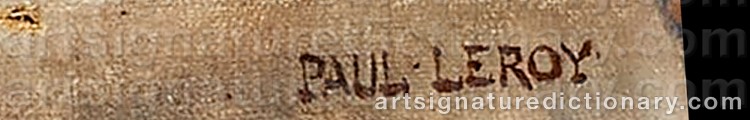 Authentic signature by Paul Alexandre Alfred LEROY on  artwork