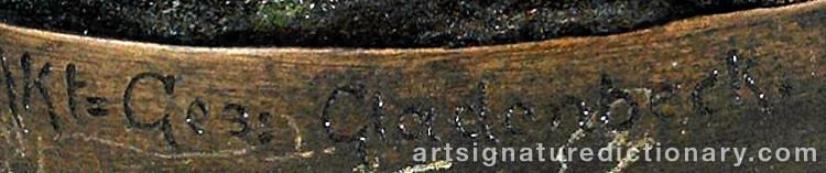 Authentic signature by Oskar GLADENBECK on  artwork