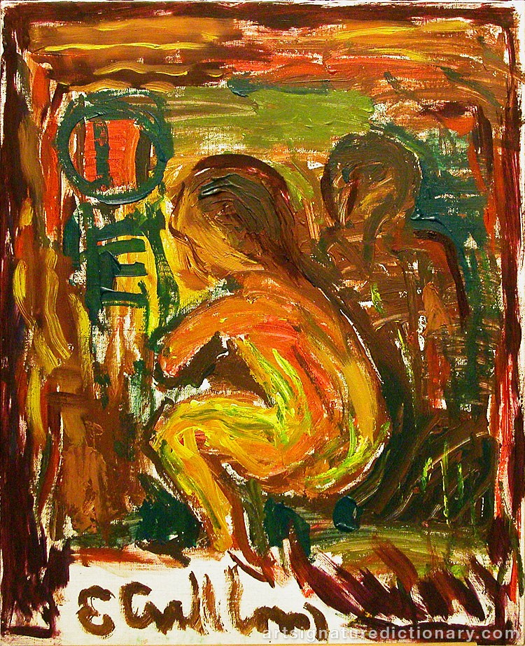 Close-up details showing Erland CULLBERG signature forgery characteristics