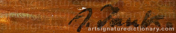 Authentic signature by Angelo JANK on  artwork